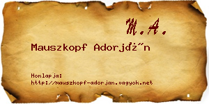 Mauszkopf Adorján névjegykártya